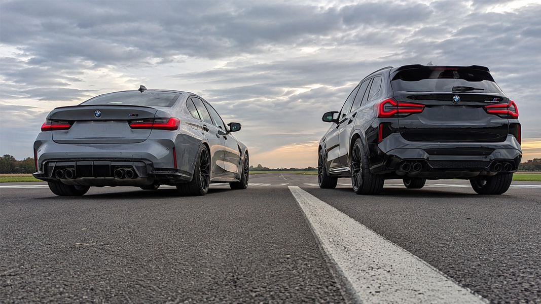 BMW M3 xDrive vs X3M Comp drag race
