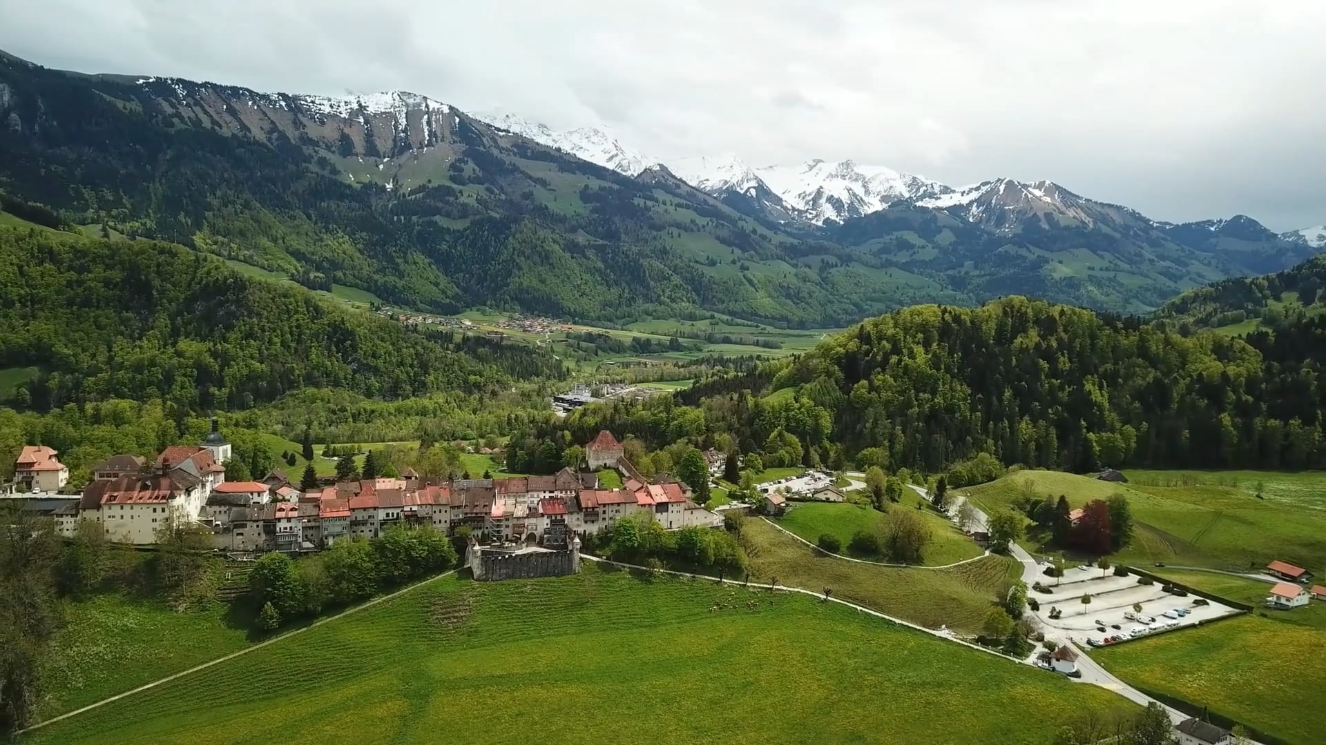 Switzerland's fairytale medieval village from the sky