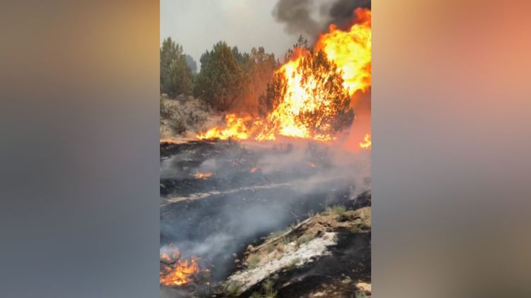 Big grass fire near Oregon-Idaho border surpasses 300,000 acres burned