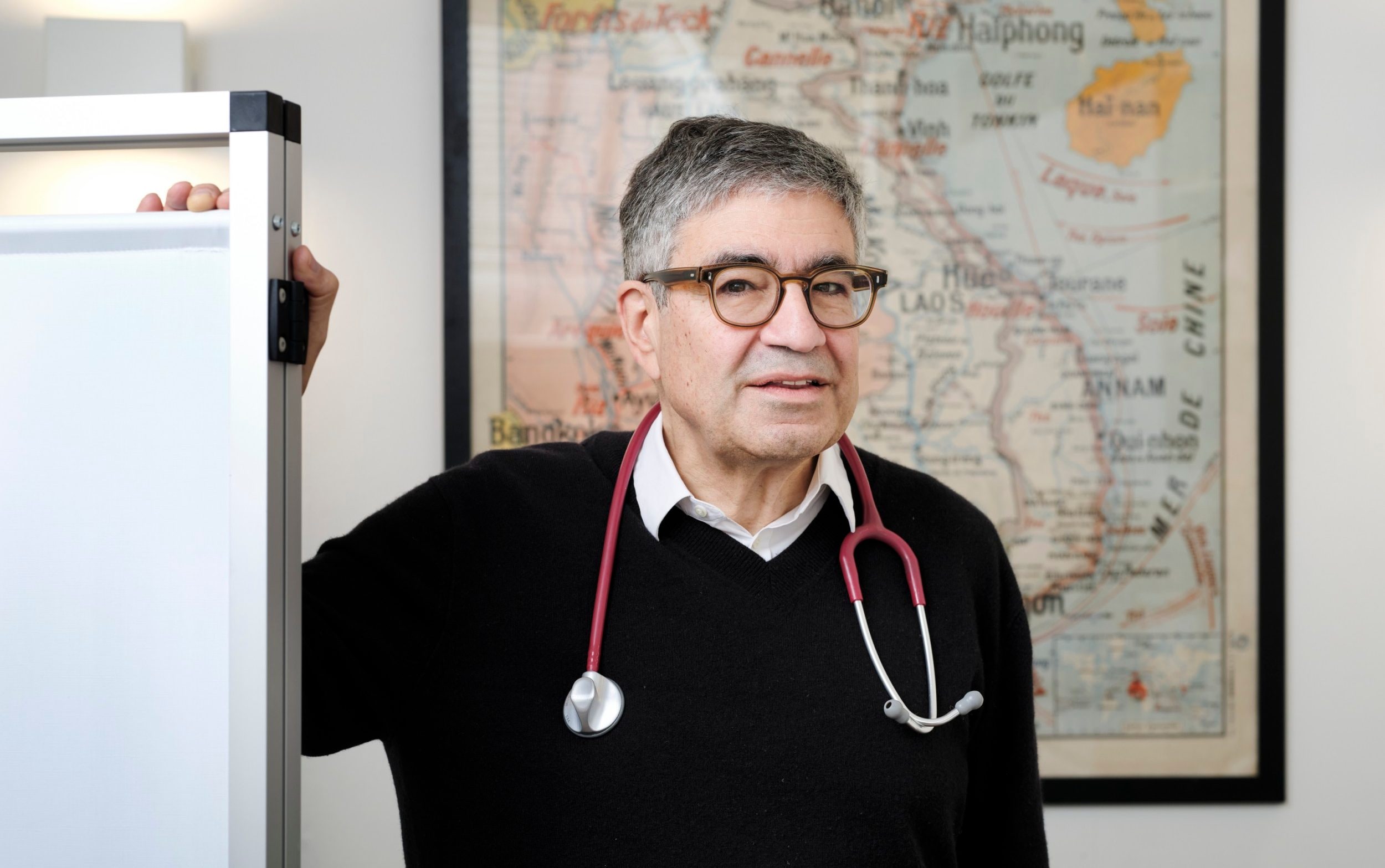 Dr Richard Dawood, one of the UK's first travel medicine specialists, photographed at Fleet Street Clinic in London for The Telegraph