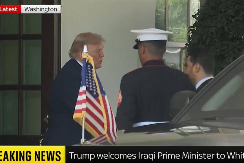 Trump greeting al-Zaidi to the White House