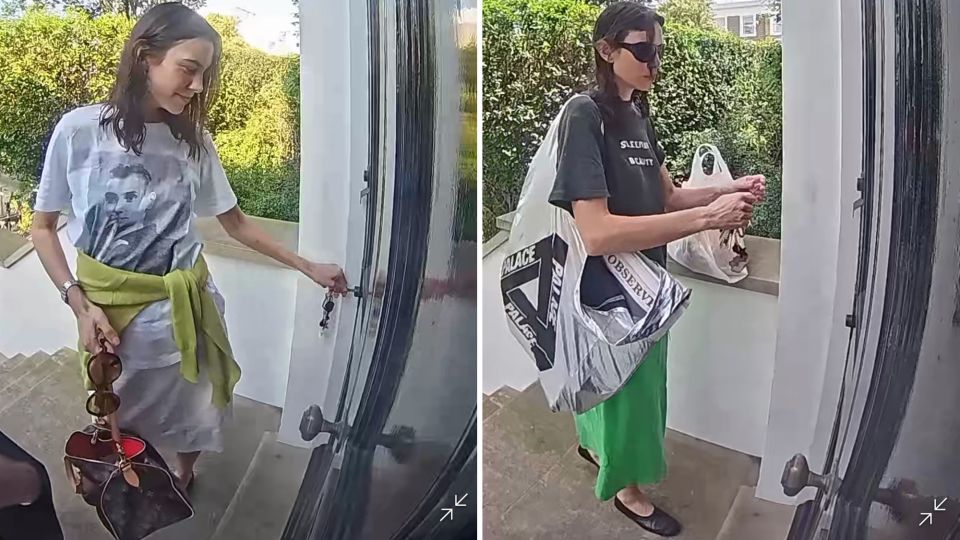 Alexa Chung has a collection of surveillance selfies she takes in front of her London home. This set of photos is from late June. - Courtesy Alexa Chung