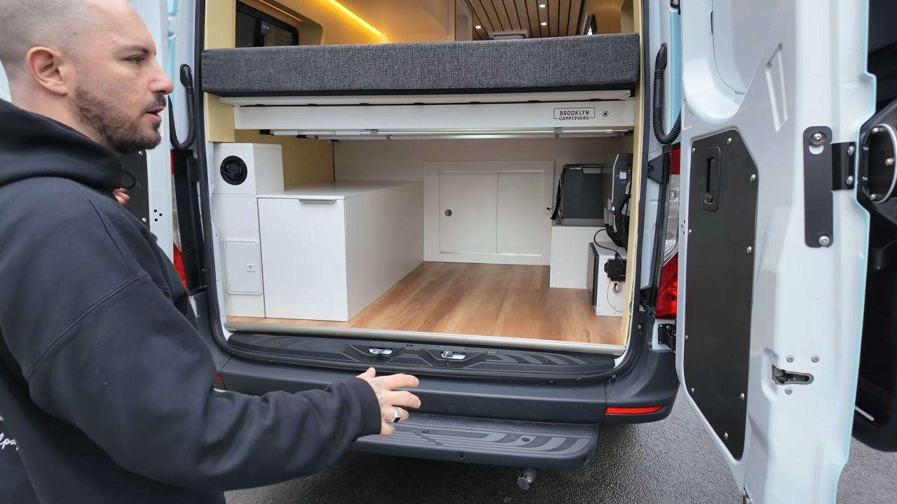 Exploring inside the ultimate frozen light blue off road camper van