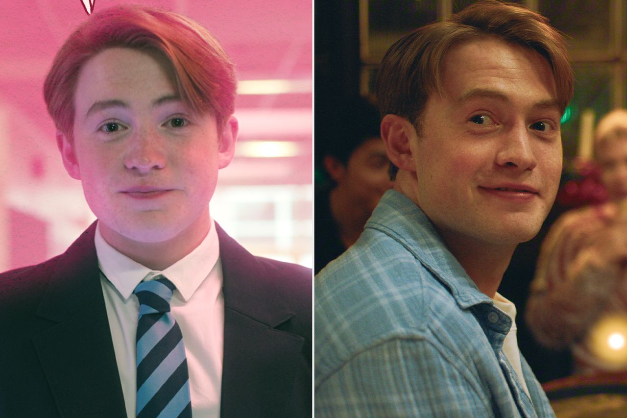 Kit Connor in Heartstopper Season 1; Kit Connor in Heartstopper Forever.