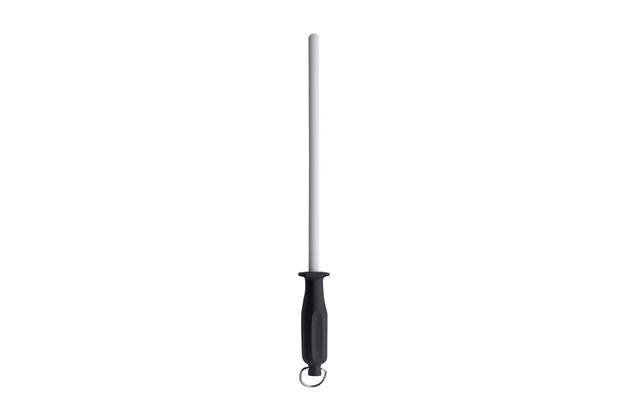 Messermeister 12â Ceramic Sharpening Rod - Knife Sharpener - Fine 1200 Grit - Ceramic Core, Large Sharpening Surface & Soft-Grip Handle