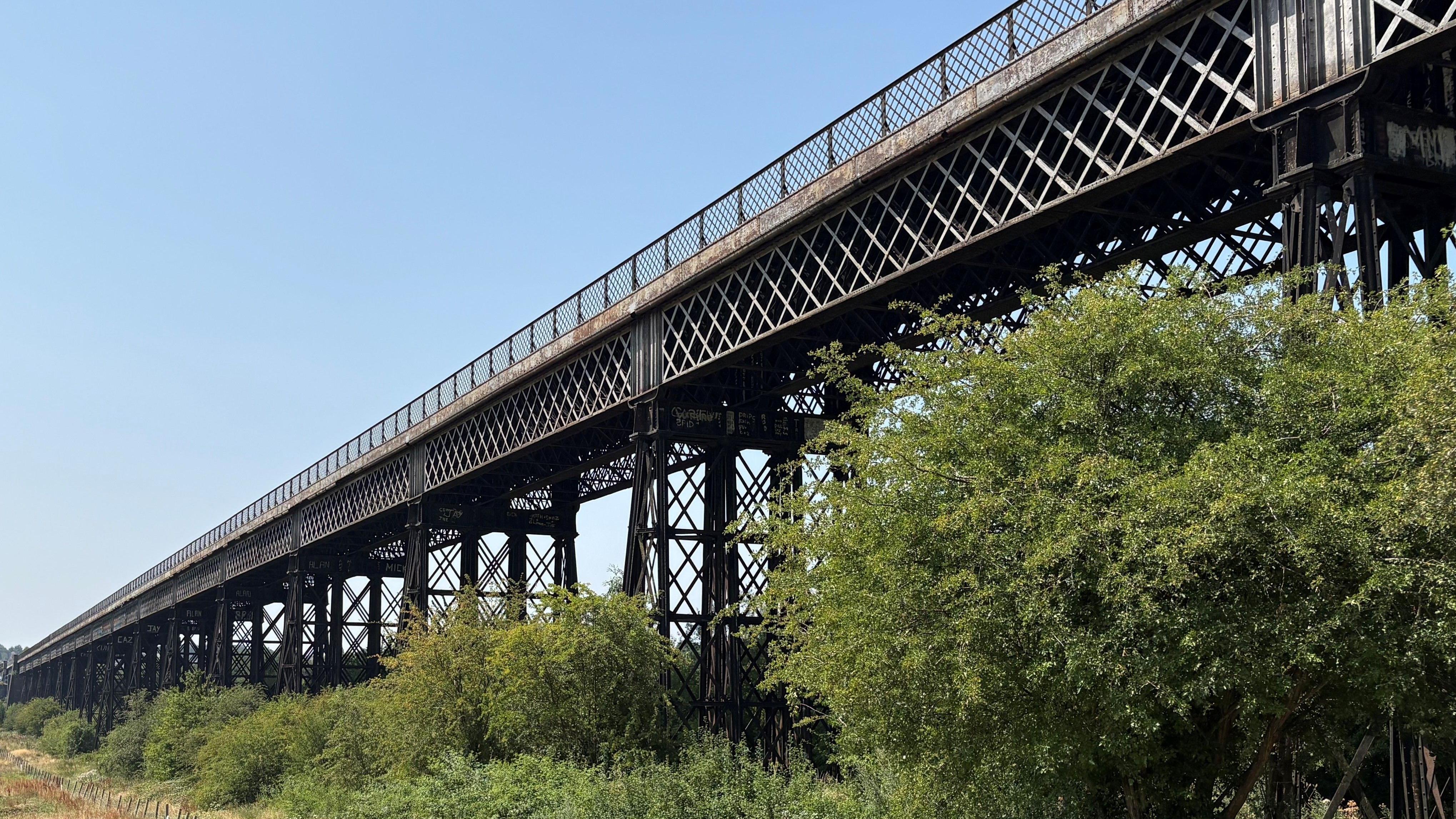 The "Iron Giant" viaduct stretches between two counties