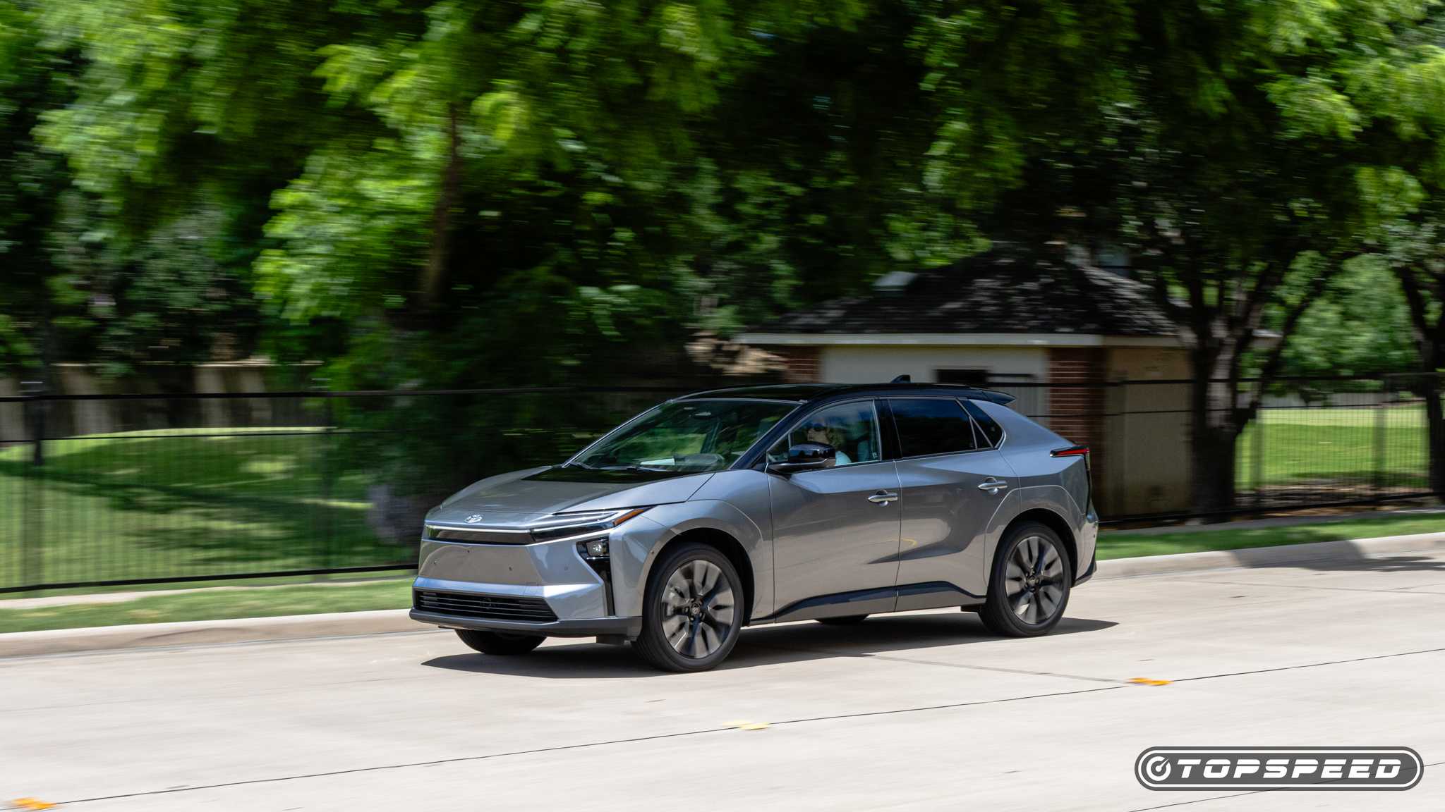 An action shot of the 2026 Toyota bZ