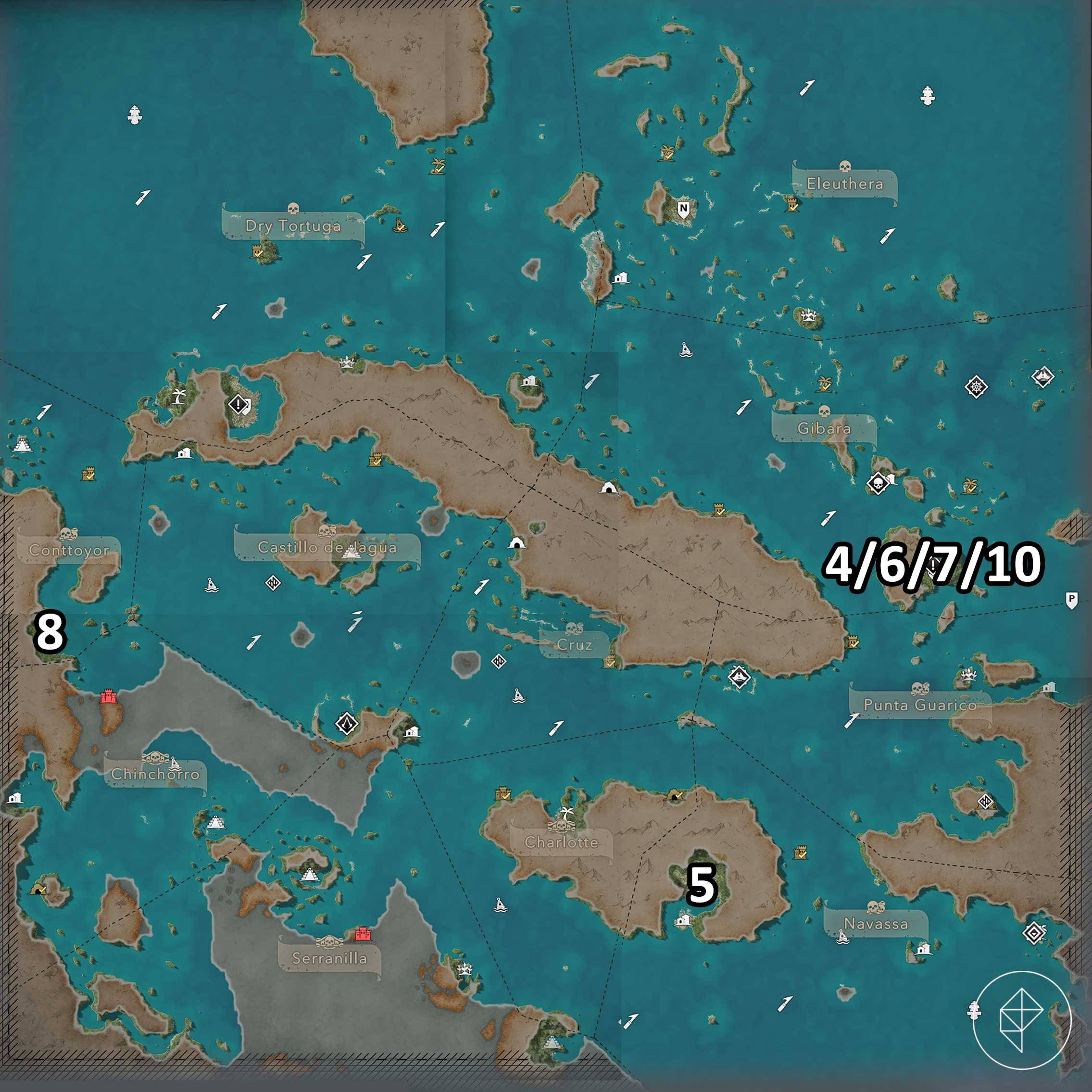 Every quest-based outfit location in Assassin's Creed Black Flag Resynced.