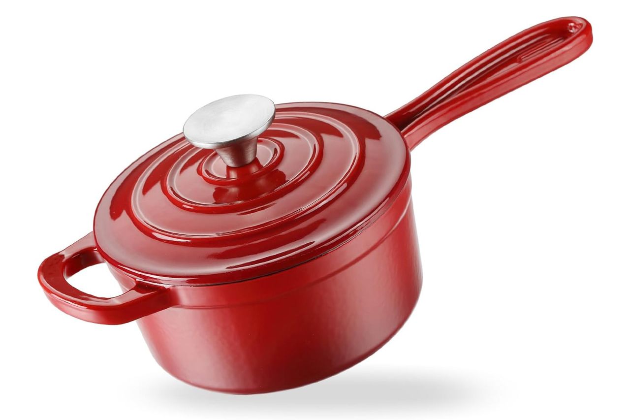 Amazon NSIRONS Enameled Cast Iron Sauce Pan