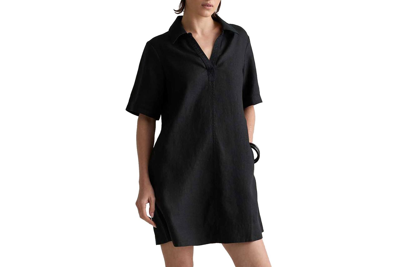 Quince 100% European Linen Popover Mini Dress