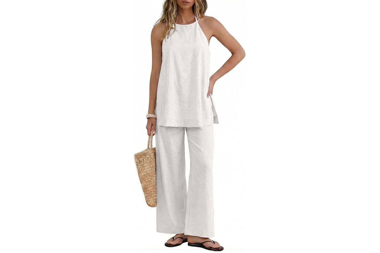 UNCOOYEE Womens 2 Piece Linen Outfit