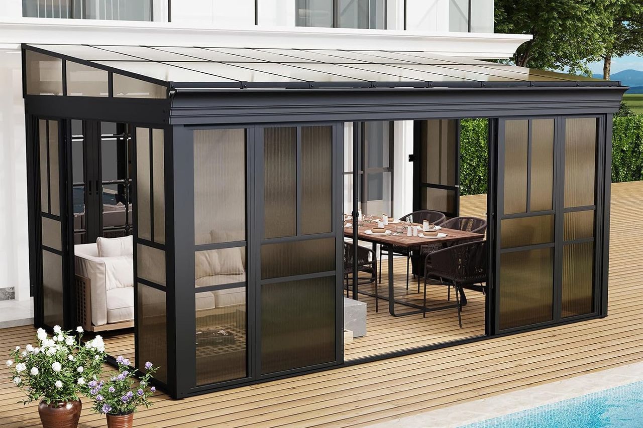EROMMY 10x16 Lean-to Sunroom Gazebo