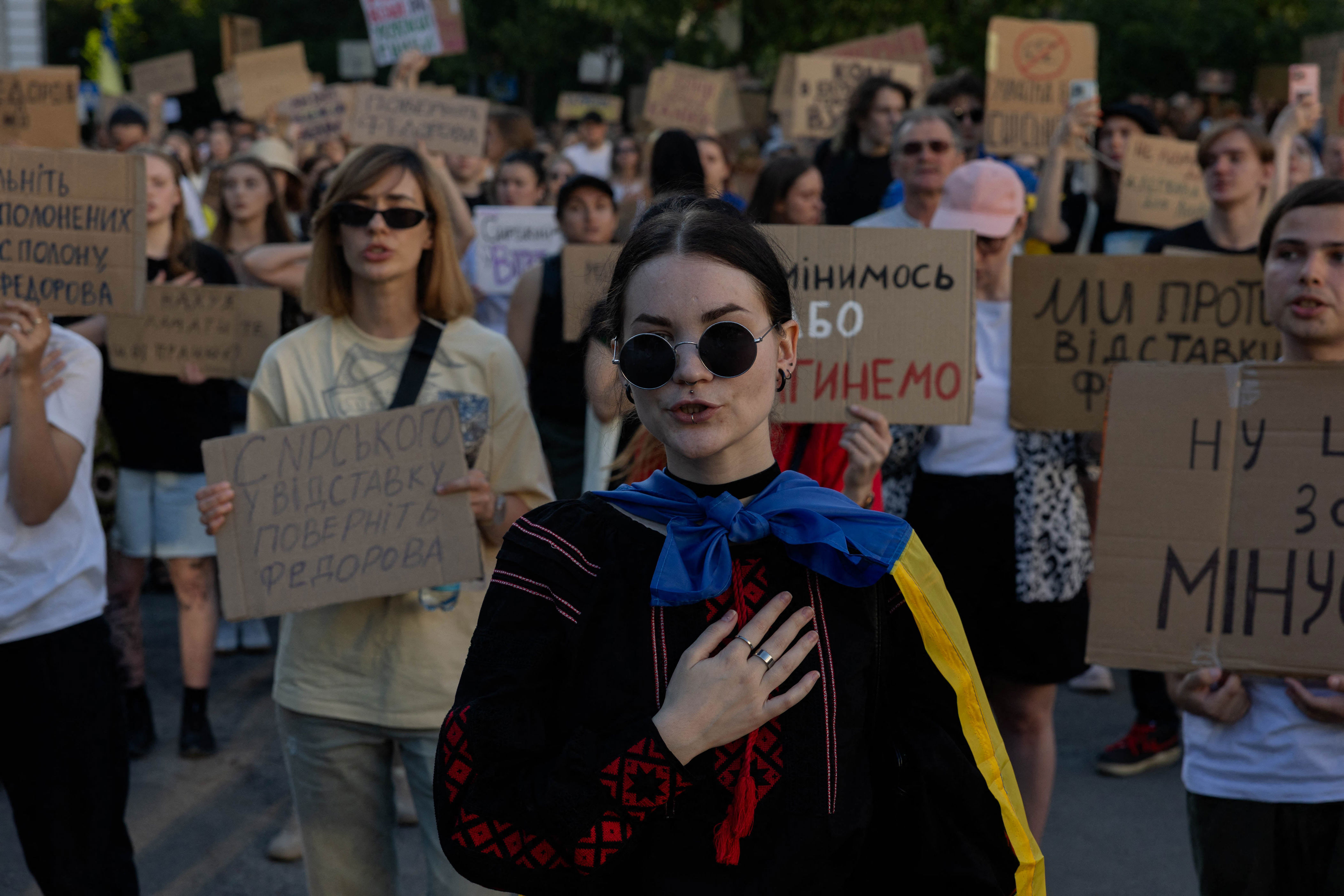 Protesters took to the streets of Kyiv (AFP/Getty)