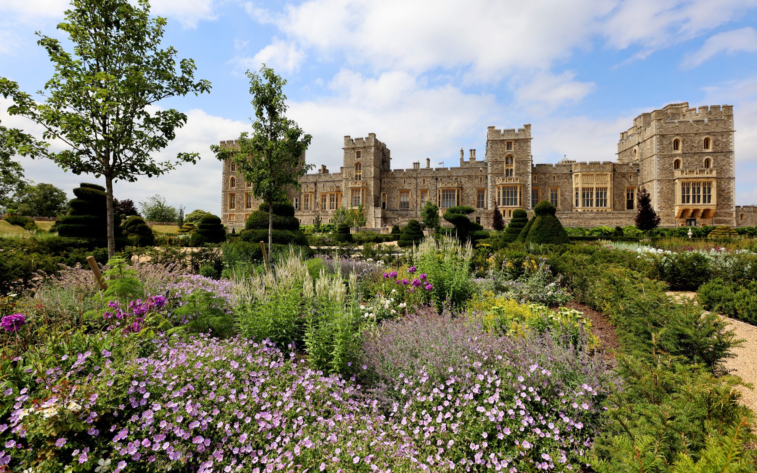 View of the Venus Garden at Windsor Castle, in Windsor. The Venus Garden, formally known as the East Terrace