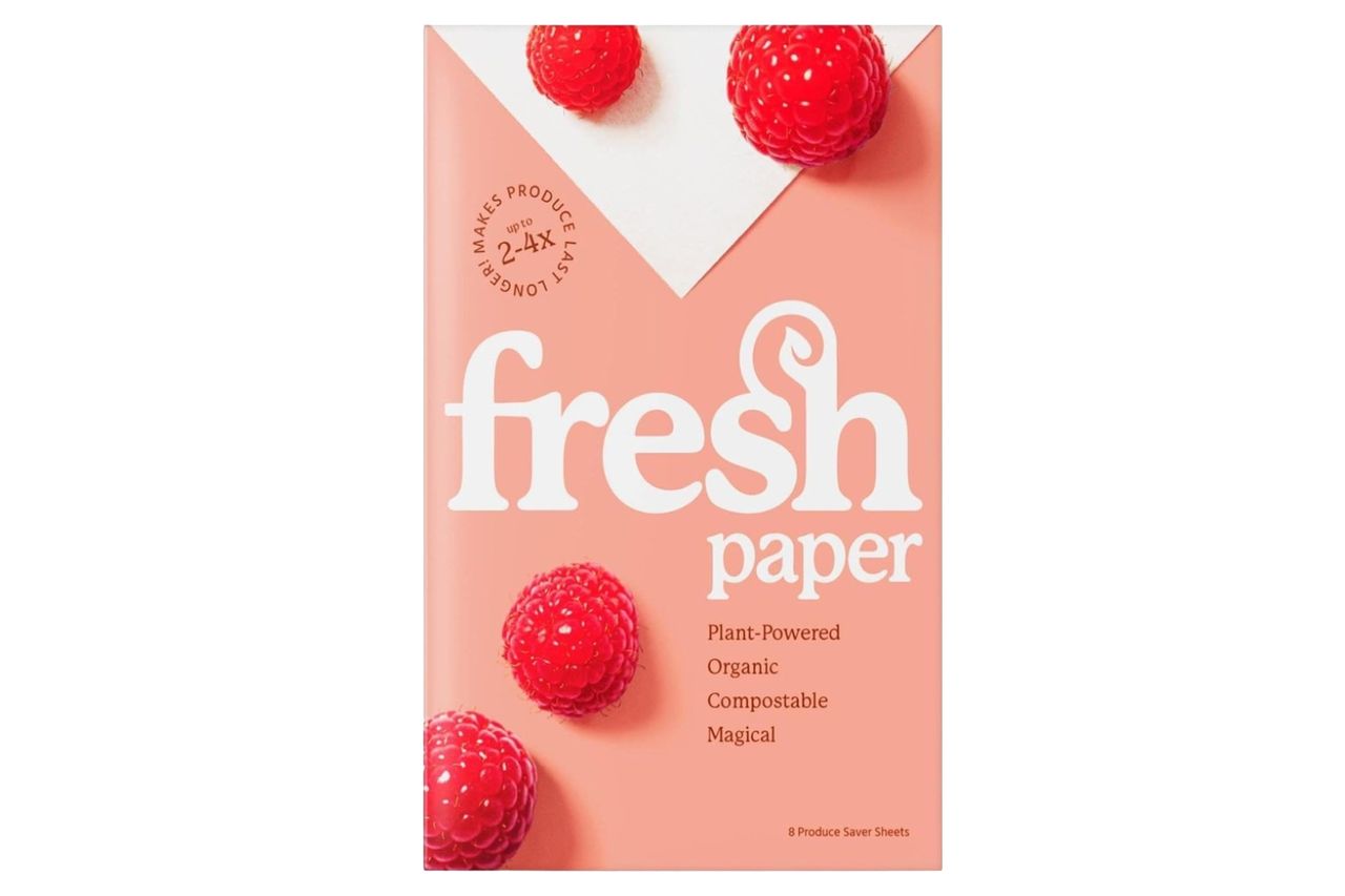 FRESHPAPER Keeps Fruits & Vegetables Fresh for 2-4x Longer, 8 Reusable Food Saver Sheets for Produce (1 Pack), Made in the USA by The FRESHGLOW Co