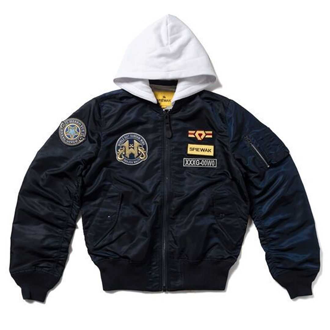 The STRICT-G x SPIEWAK Mobile Suit Gundam Wing: Endless Waltz HEERO YUY MODEL L-2 HOODIE from the front.