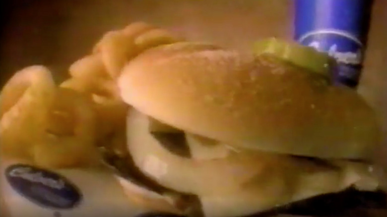 A screenshot from the Culver's 1998 commercial for the Philly Ribeye Steak sandwich