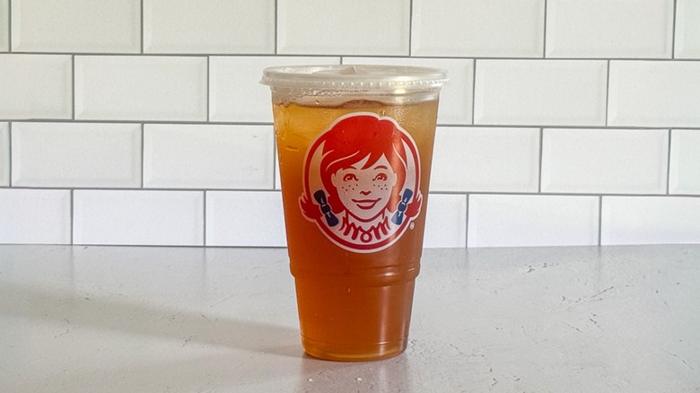 A medium-sized cup of sweet tea from Wendy's