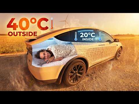Man sleeps in his Tesla Model X Plaid during 104°F heatwave to see what it's like and how much energy it uses and he's left surprised