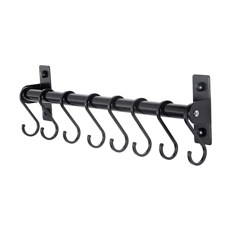 Wall Mounted Kitchen Rail with 8 Hooks