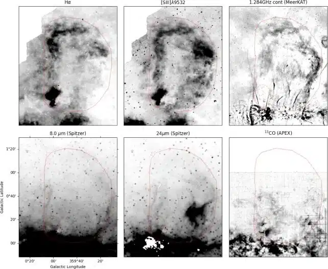 Images showing the hydrogen-alpha and ionized sulfur. (Kreckel et al., A&A, 2026)
