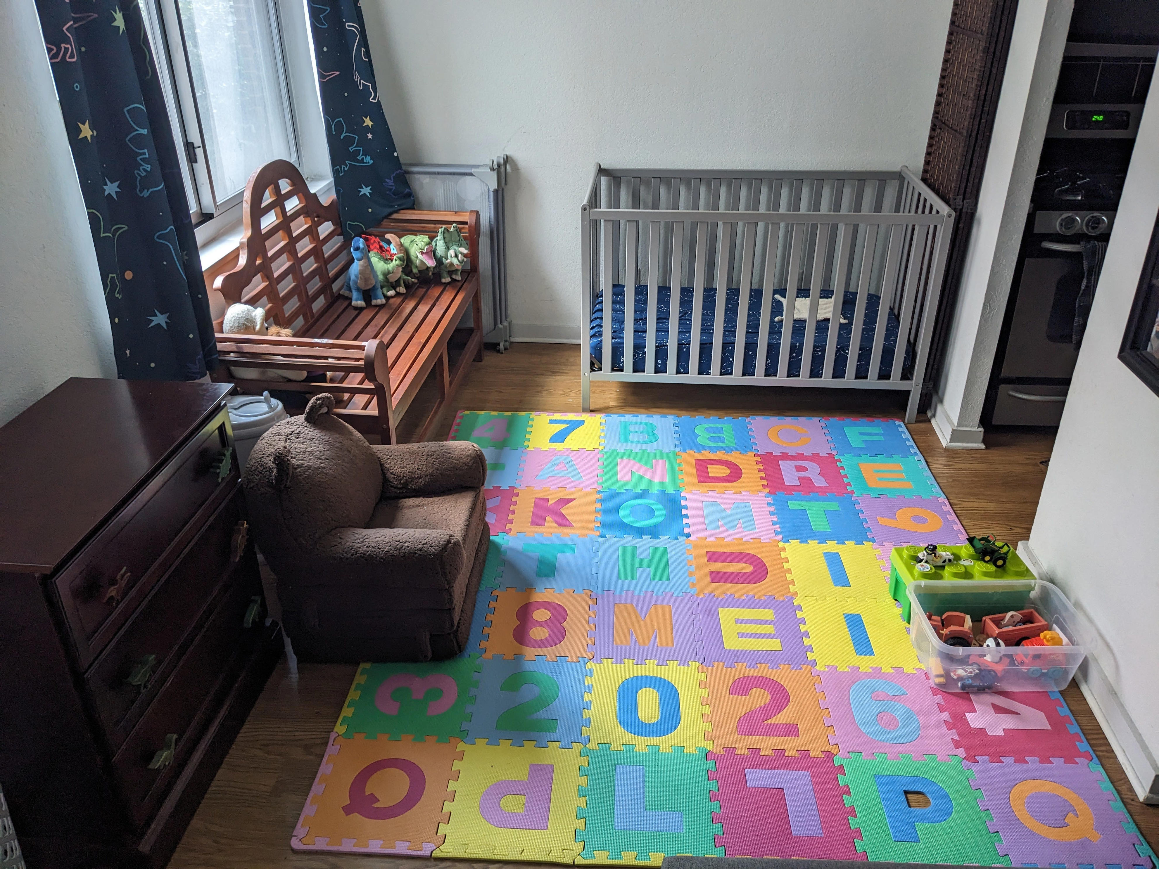 A nursery in a DC apartment.