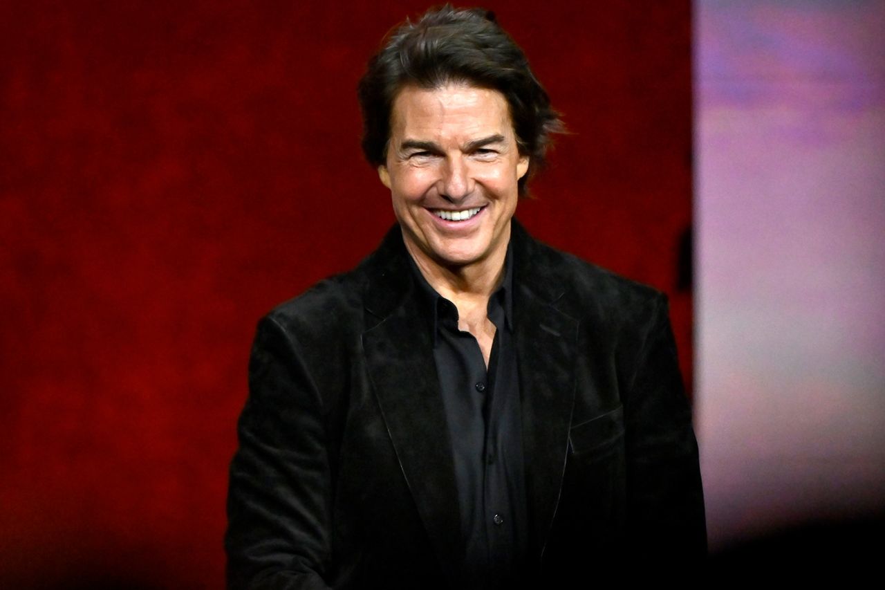 om Cruise speaks during CinemaCon 2026 - Warner Bros.