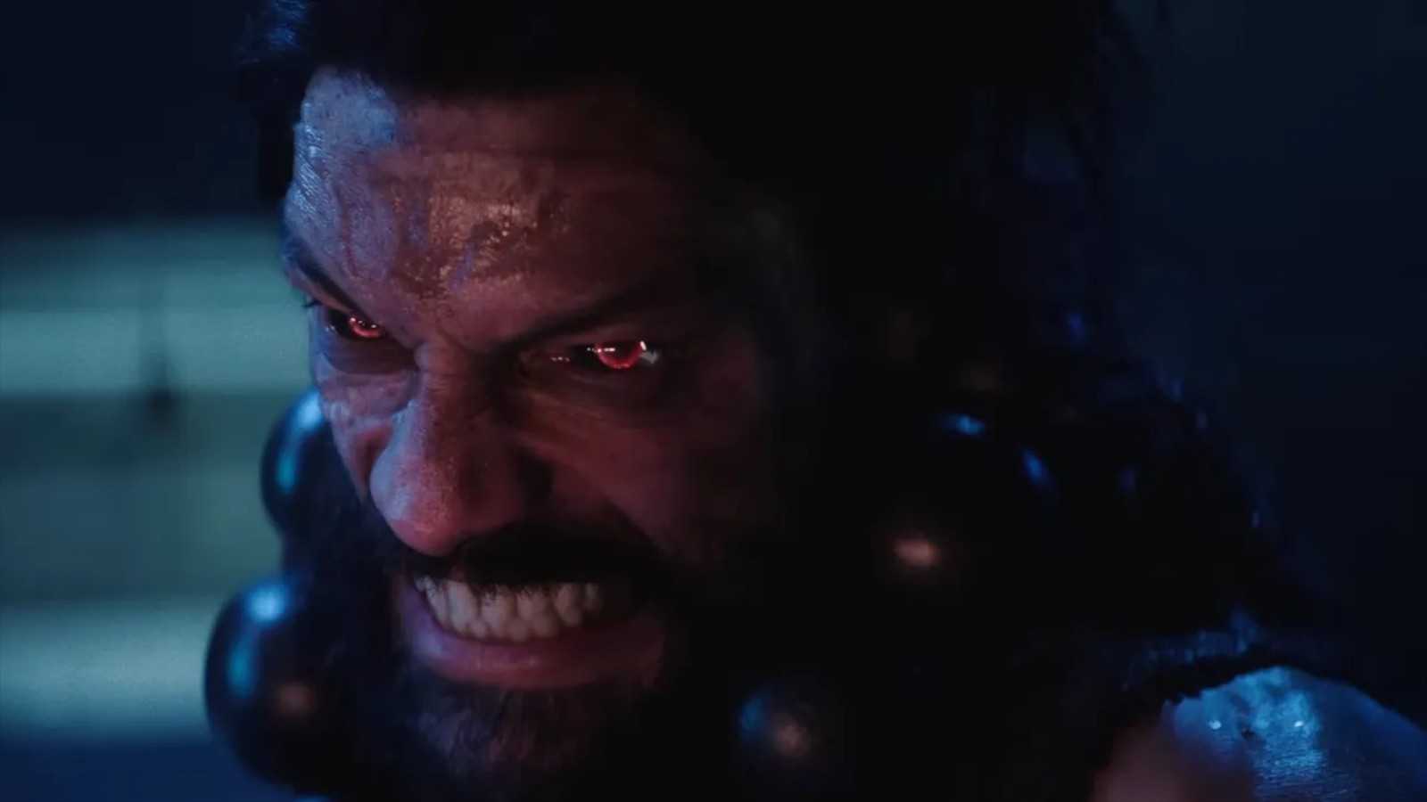 A closeup of Akuma grimacing in Street Fighter (2026)