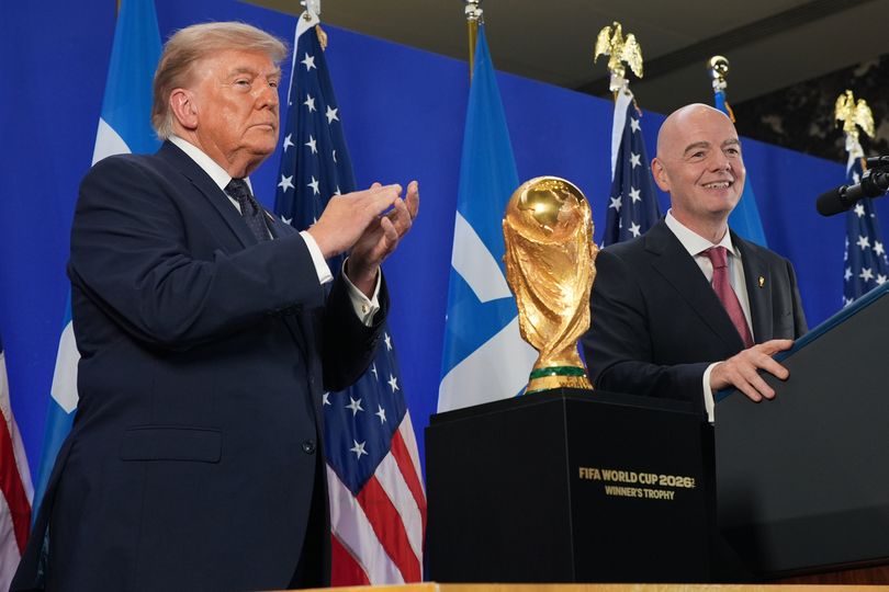 The makeup on Trump's hand was visible