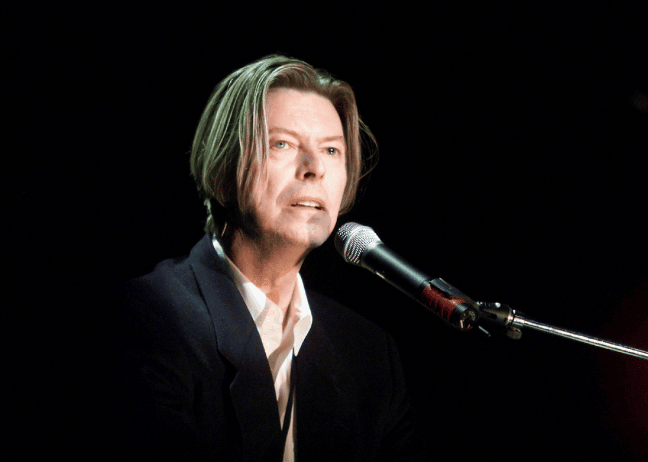 Bowie on stage.