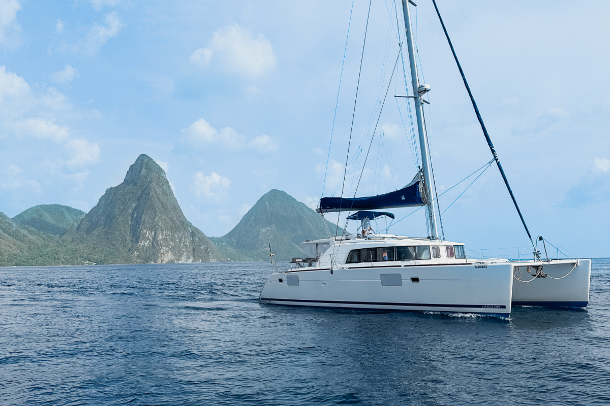 Boat ride to Sourfriere in St. Lucia with the Pitons in the background. shot by Tyler Fox