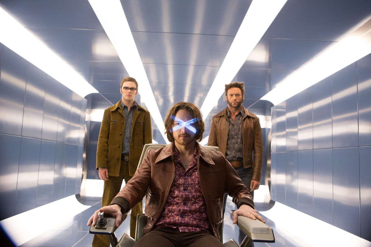 Nicholas Hoult, James McAvoy, and Hugh Jackman in 'X-Men: Days of Future Past'.