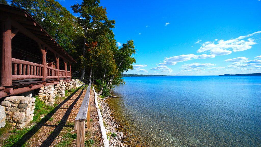 The shore of Torch Lake in northern Michigan.