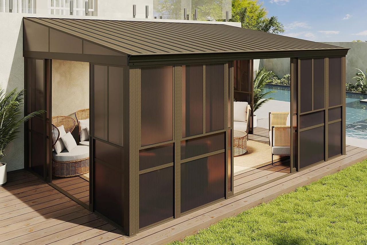 Aoxun 12x16FT Wall Mounted Sunroom