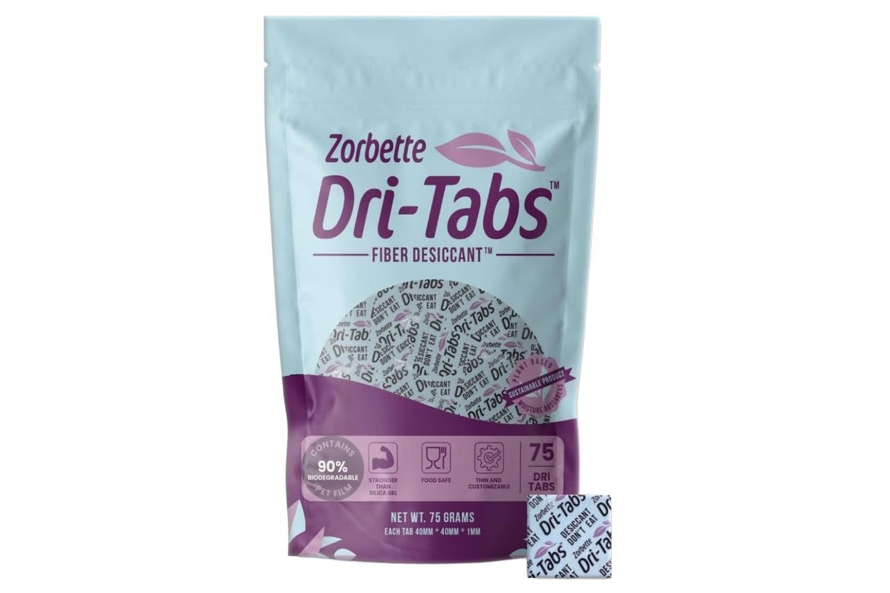 Dri-Tabs | Food-Safe Moisture Absorbers – Keep Fruits, Veggies, Snacks, Bread & More Fresher, Longer! Eco-Friendly, Plant Based Desiccant that Replaces Silica Gel Packets - 75pk (Magenta)