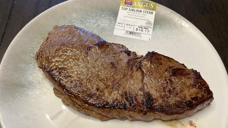 USDA Choice Angus beef top sirloin steak on a plate