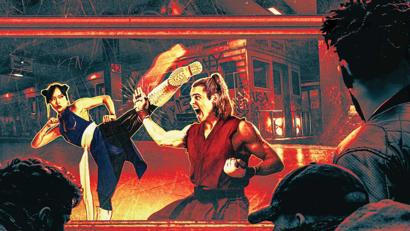 Ken parrying Chun-Li's kick on a poster for Street Fighter (2026)