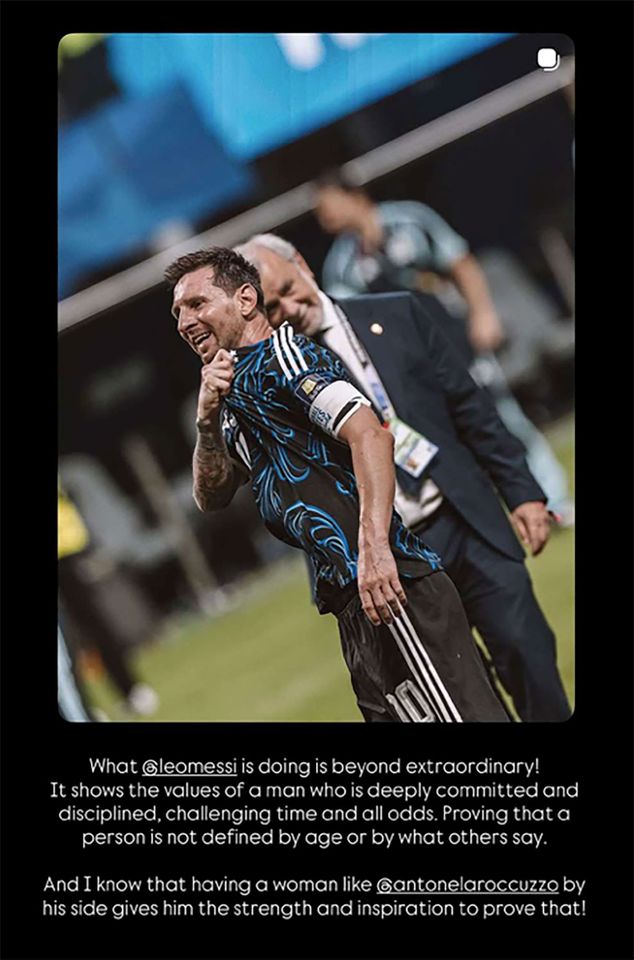Mensaje de Shakira a Messi en sus redes sociales. Credit: Shakira/Instagram