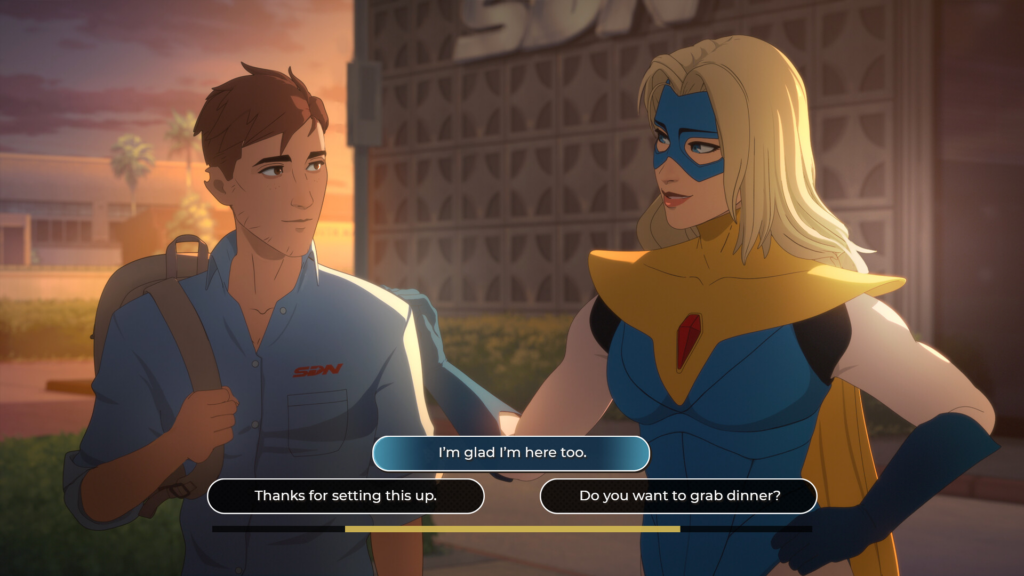 Screenshot of two characters from Dispatch