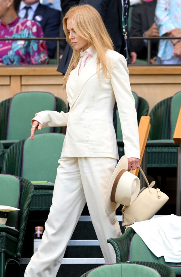 Nicole Kidman, wearing Ralph Lauren, attends day fourteen of the 2026 Wimbledon Tennis Championships at the All England Lawn Tennis and Croquet Club on July 12, 2026 in London, England.