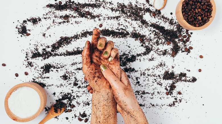 Skin care with coffee grounds