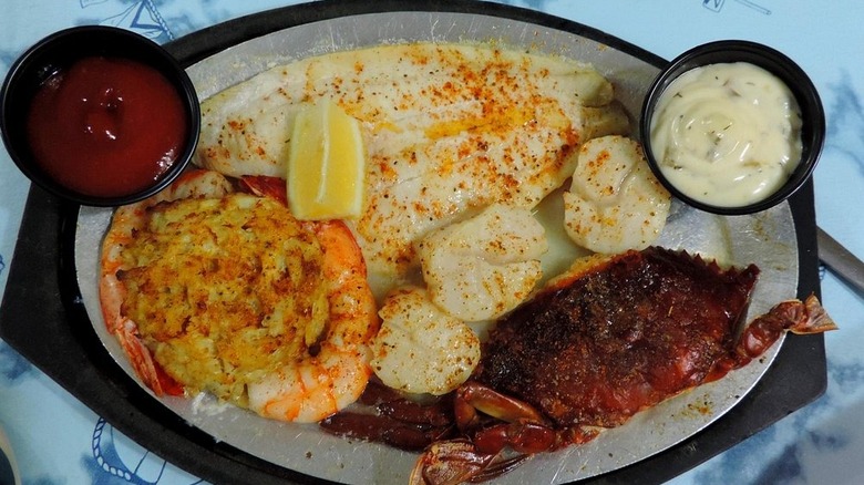Seafood platter at Old Salty's restaurant in Maryland