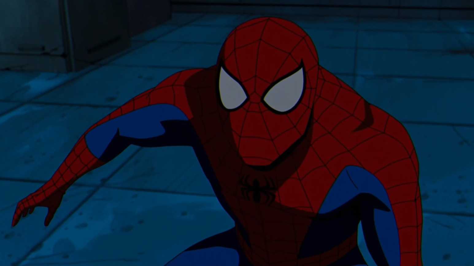 Spider-Man reacting to the blackout in X-Men '97