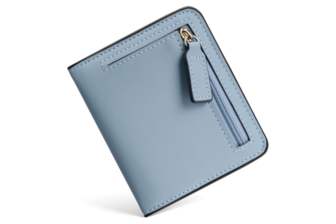 Toughergun Women’s Small Slim Leather Wallet with RFID Protection, Compact Bifold Mini Purse with Clear ID Window