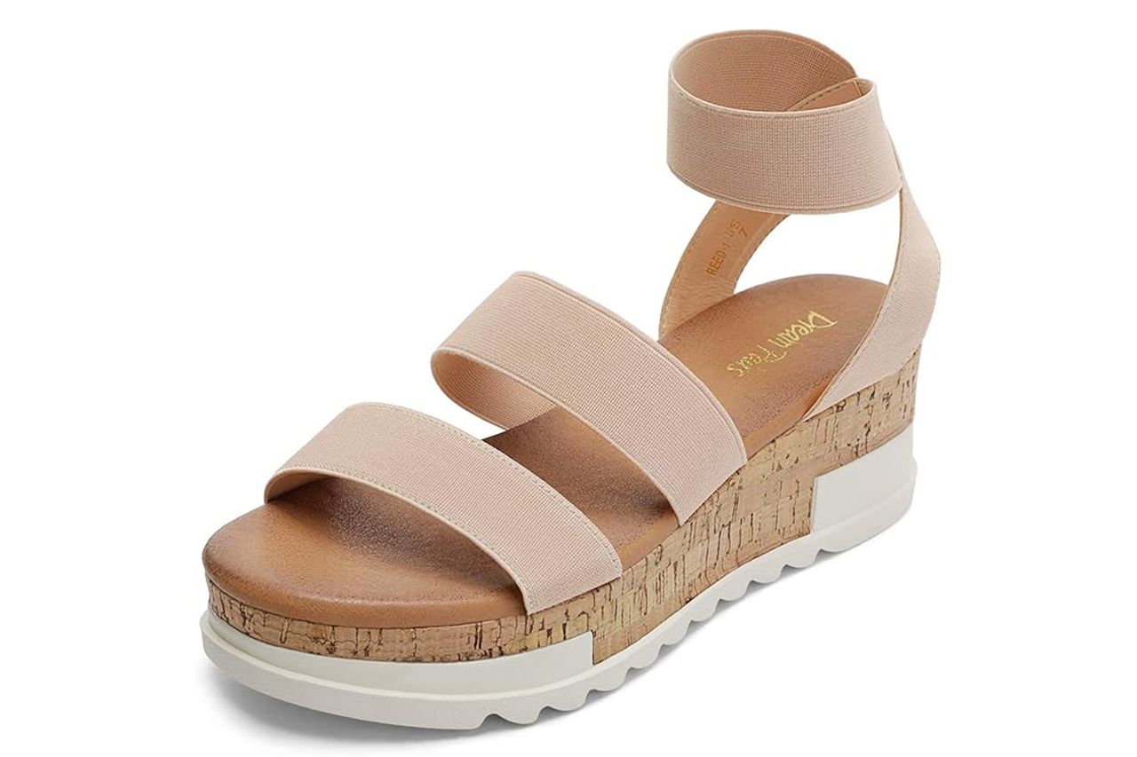 Amazon DREAM PAIRS Women's Open Toe Ankle Strap Casual Flatform Platform Wedges Sandals