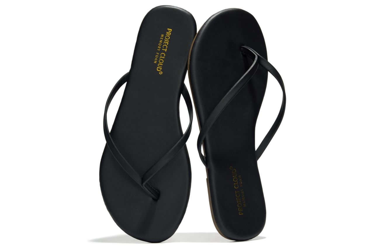 Project Cloud Flip Flops for Women Footwear- Lightweight and Memory Foam Insole Sandals for Women 2026 - Durable Non-Slip Beach Essentials Flats for Women Sandals (Foundations)