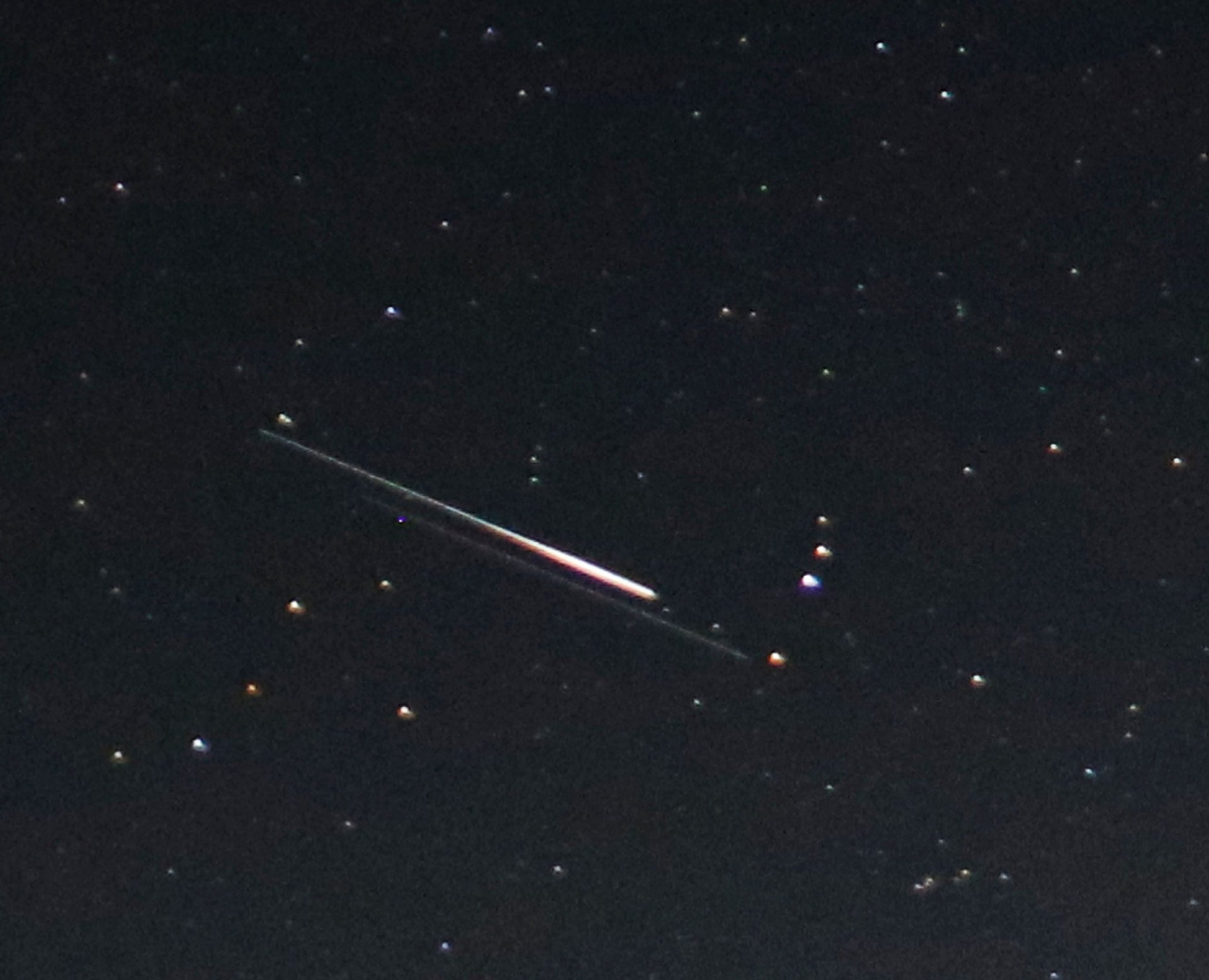 Meteors cross the night sky as the annual Perseids meteor shower peaks over Frazier Park in California, United States.