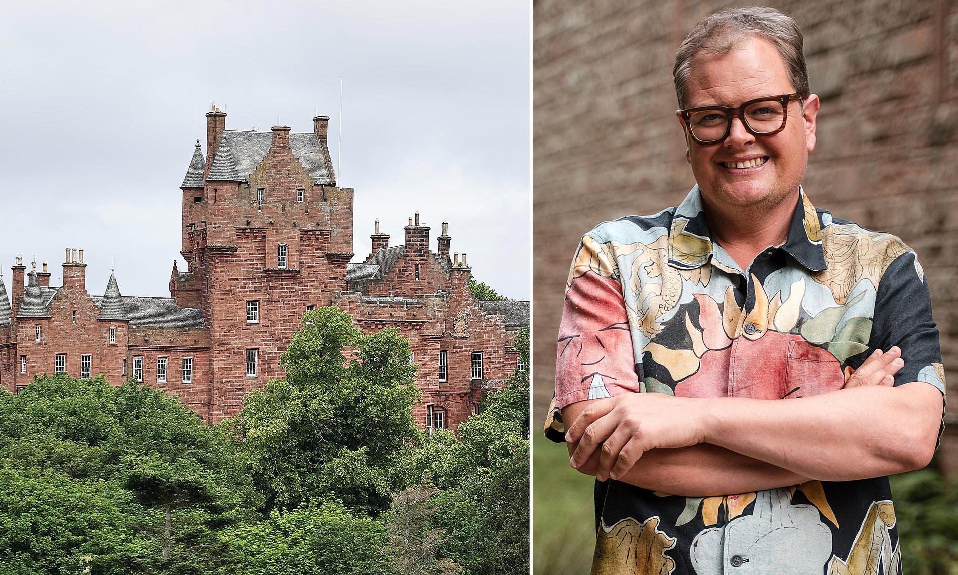 Alan Carr's first task after he moves into his castle? Have a real banquet of course!