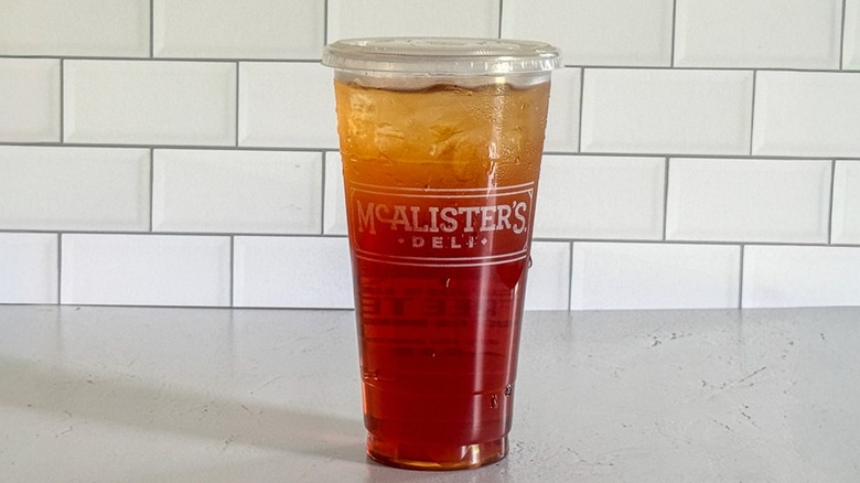 A cup of McAllister's Deli's famous sweet tea