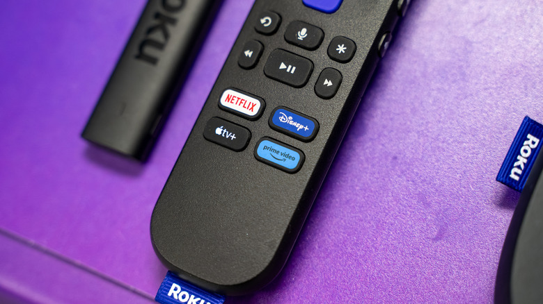 A Roku controller with the option for multiple streaming services
